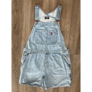 Vtg Y2K 90s Ralph Lauren Polo Jeans Denim Carpenter Overalls Shorts L Shortalls